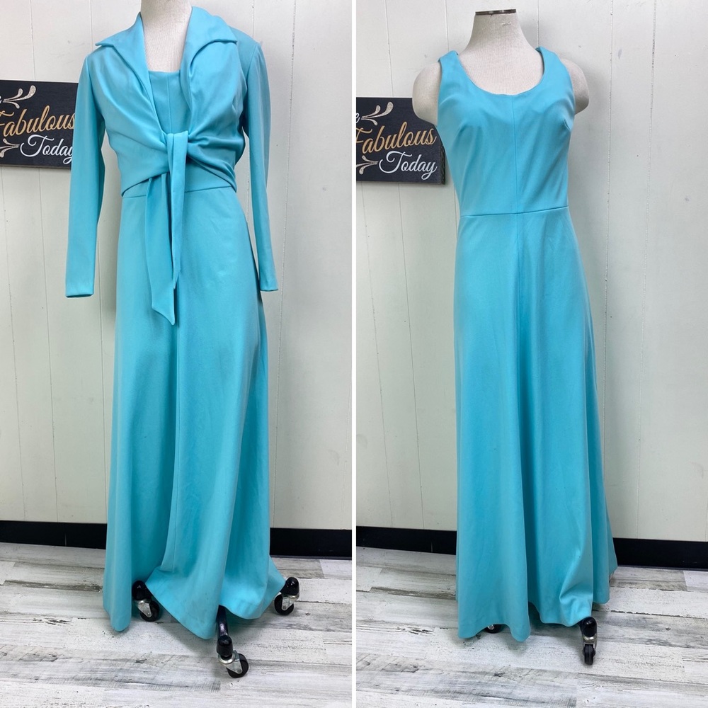 Vintage Rontini Sky Blue Prom Dress